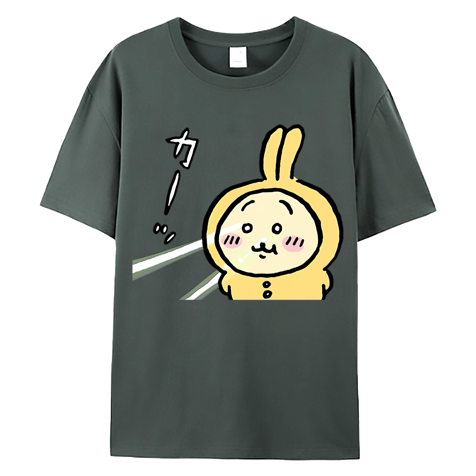 （画像用） ちいかわ うさぎ Chii-kawa usagi 綿100％ メンズ半袖Tシャツ｜肌触りやわらか＆通気性